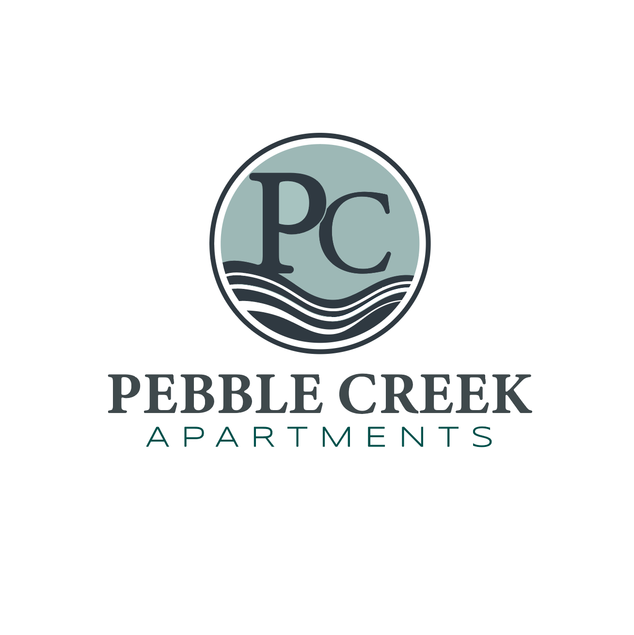 A logo for Pebble Creek Apartments is displayed.
